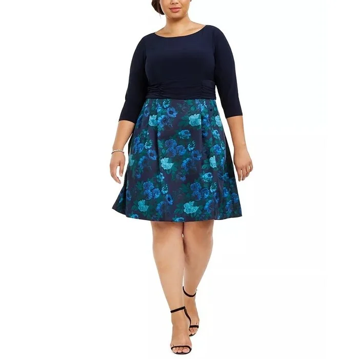 Affordable selection Jessica Howard Women's Plus Size Fit & Flare Dress Blue Size 24