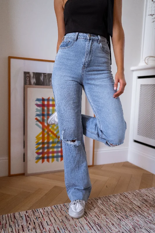 Exquisite Embroidery Blue Houston Jeans