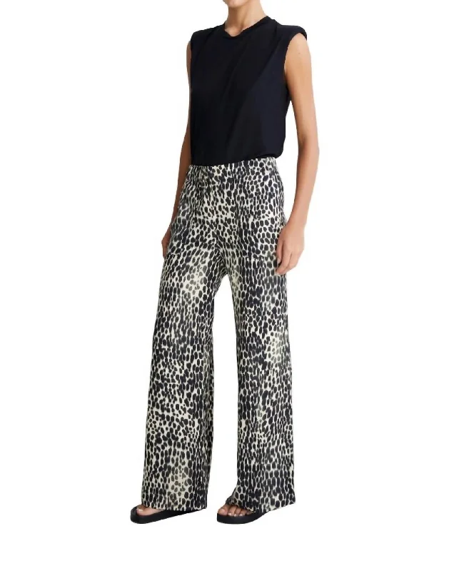 Luxury Style Sarah Palazzos Pant In Ivory/black Multi