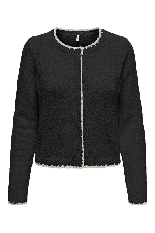 Bright Colors Only - Onlteresa Life Ls Oneck Cardigan Cc Knt - 4726111 Black Birch