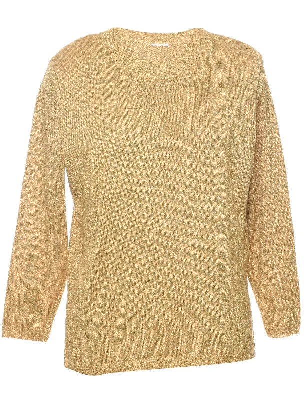 Sports Jacket Lurex Thread Pattern Jumper - L
