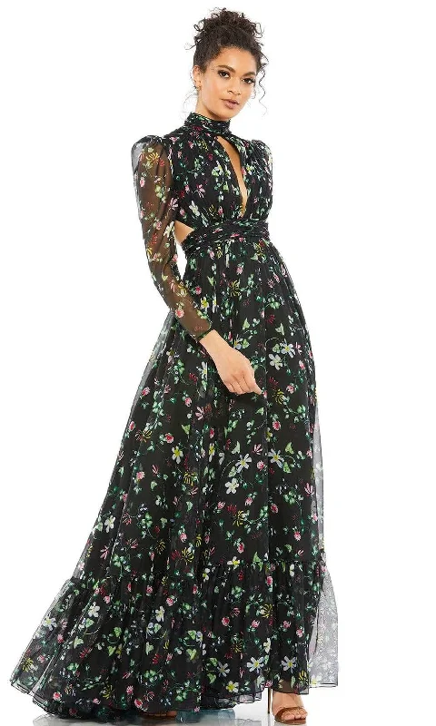Skirt style Mac Duggal Evening - 67942D High Neck Floral Evening Dress