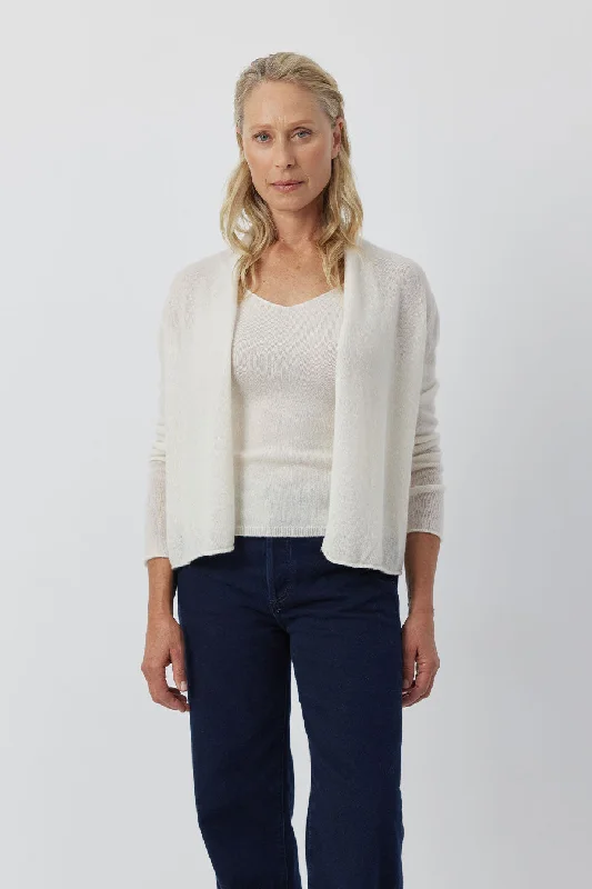 Essential Cashmere Featherweight Cardigan - Cream