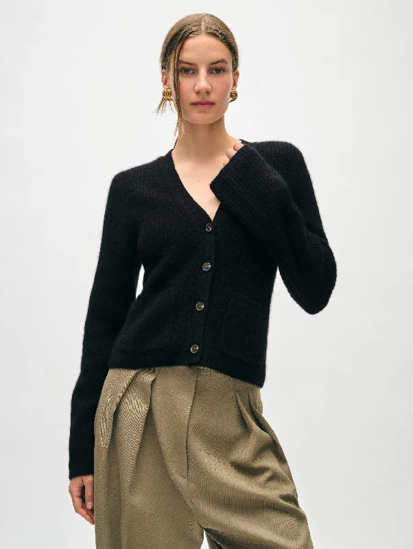 Simple Elegance Cashmere Fluted Sleeve Cardigan