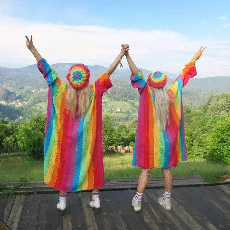 LONG RAINBOW DREAM COZY CARDIGAN