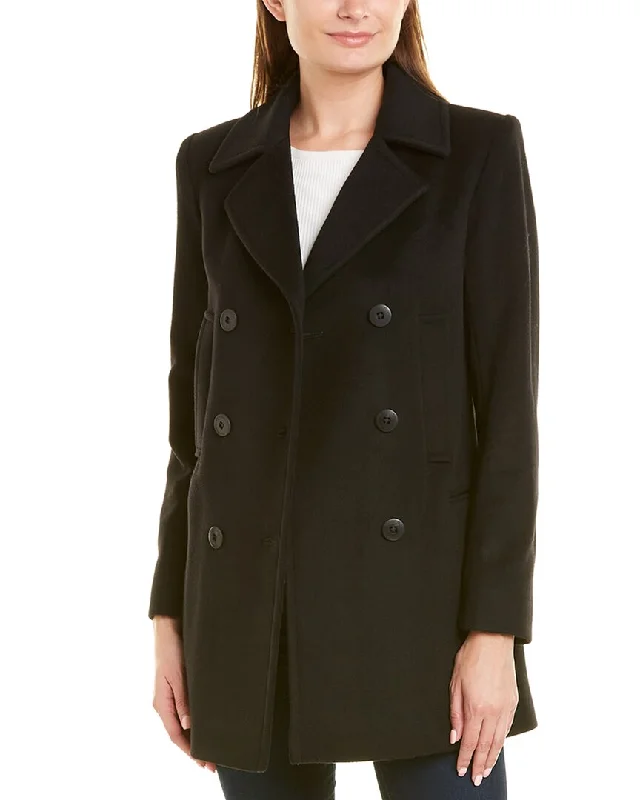Casual And Comfortable FLEURETTE Double-Breasted Wool Peacoat