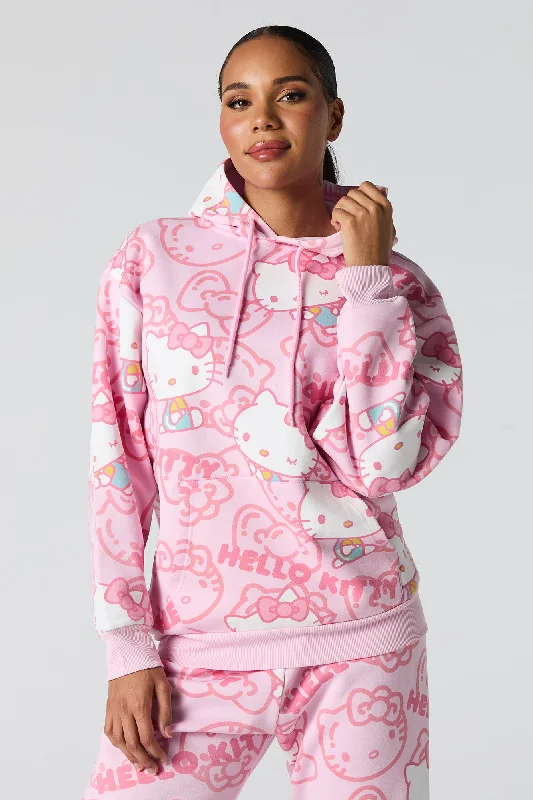 Hello Kitty Print Fleece Hoodie