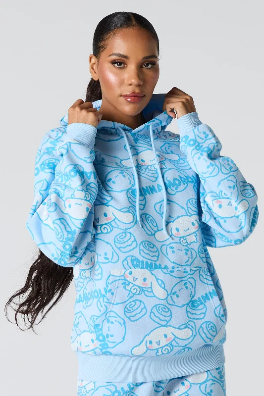 Cinnamoroll Print Fleece Hoodie