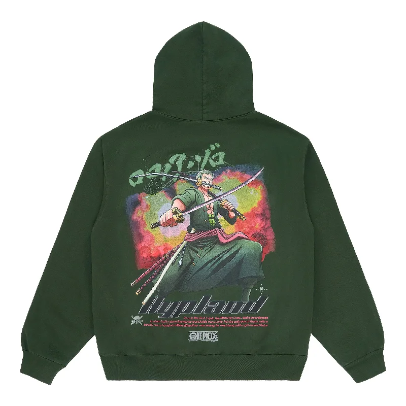 ONE PIECE ZORO FLAME HOODIE (IVY)