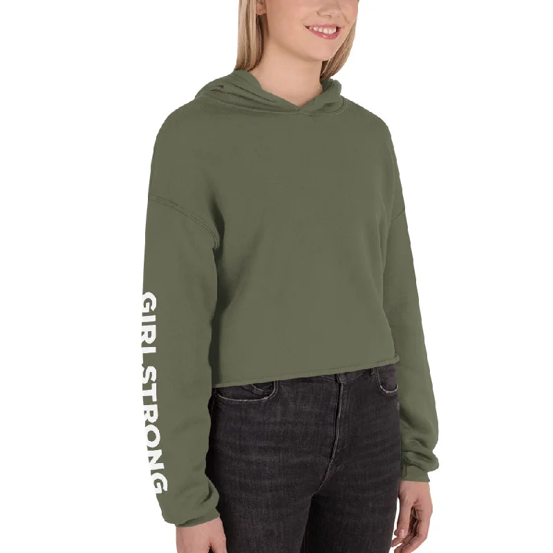 EVERYDAY FLEECE, COZY CHIC CROPPED HOODIE MILITARY GREEN