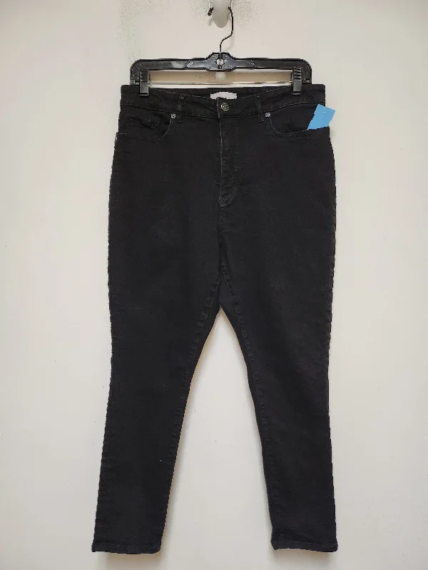 Jeans Skinny By Loft In Black Denim, Size: 12