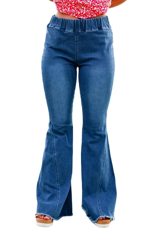 Jolene High Waisted Flare Jeans In Mid Wash