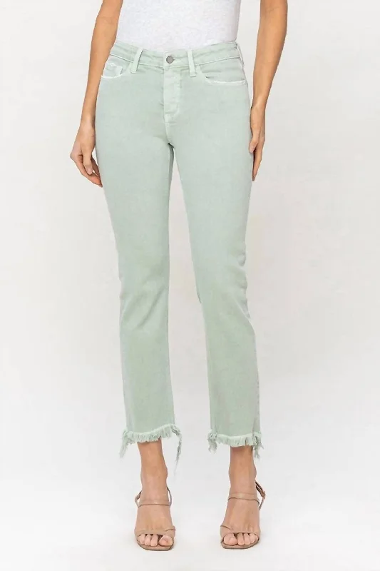 Melissa Cropped Jeans In Mint