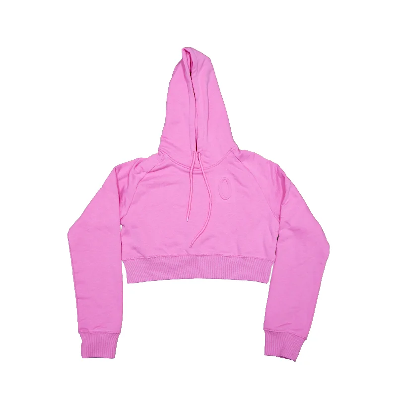 Olympia Heavy Crop Pullover Hoodie Pink