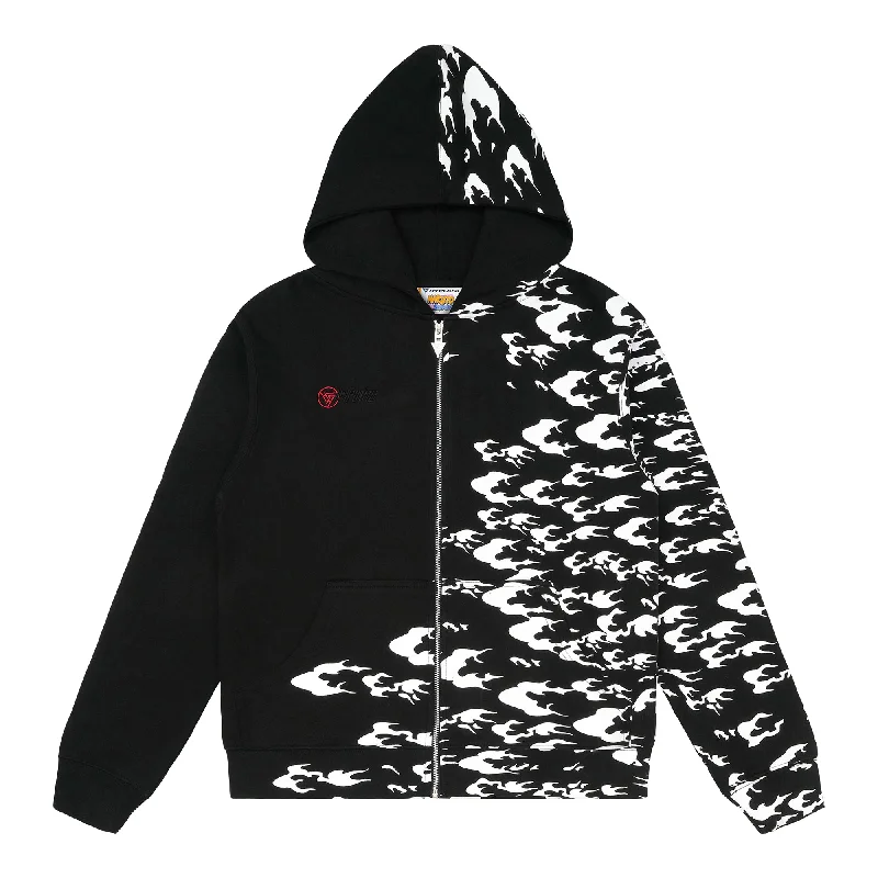 SHIPPUDEN CURSE MARK ZIP UP HOODIE (BLACK/WHITE)