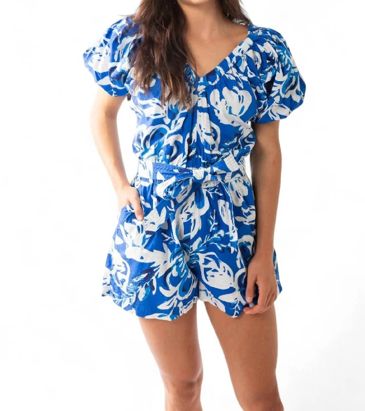 Thalia Romper In Azure