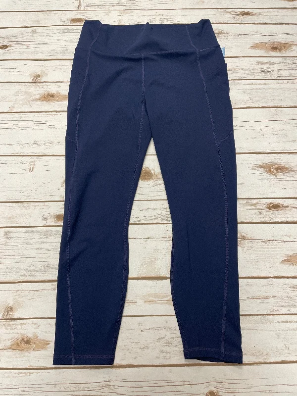 Retro Fashion Athletic Leggings By Fabletics In Blue, Size: L