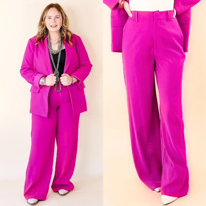 Modern Marvel Trouser Pants in Magenta Pink