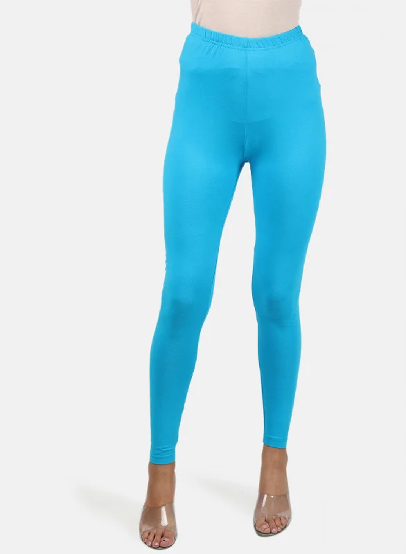 Womens Blue Plain Legging