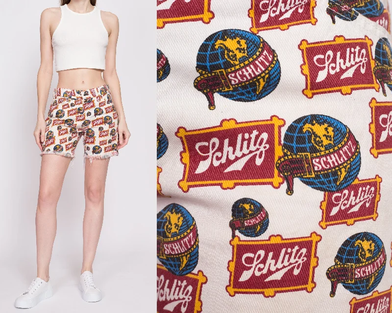 70s Schlitz Beer Novelty Print Unisex Shorts - 29.5" Waist