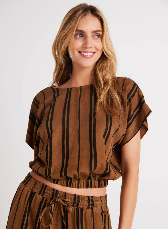 Elastic Waist Blouse - Gilded Brown