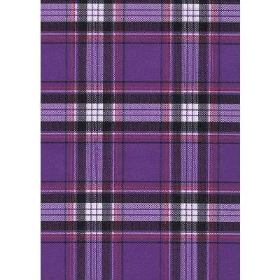 "Casual Friday" Plaid Mens Elastic Waist Board Shorts - 17.5" Outseam / 5" Inseam (Purple)