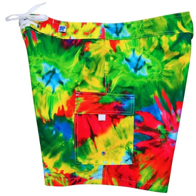 Fixed (Non Elastic) Waist Womens Board Shorts "Love N Haight" Tie Dye * CUSTOM *