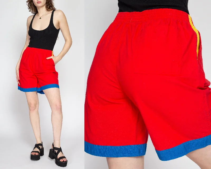 Medium 80s Red Color Block Shorts