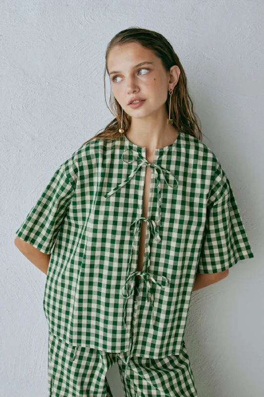 Naomi Smock Top Green Check